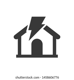 home thunderstorm icon. vector graphics