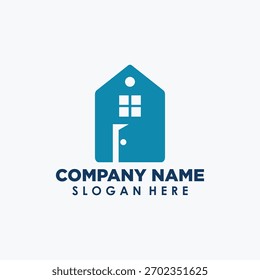 Plantilla de diseño de logotipo de boleto de casa, Vector de diseño de icono de edificio