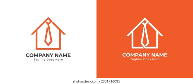 Home Tie Builder Logo Concept sign icon symbol Design Element. Realtor, House, Mortgage, Real Estate Logotype. Vector illustration template  