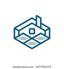 Startseite Fliesenlinie modernes einfaches Logo, Logotypelement für die Vorlage