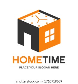Home time vector logo template. This design use clock symbol. Suitable for business.