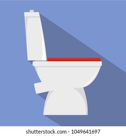 Home toilet icon. Flat illustration of home toilet vector icon for web