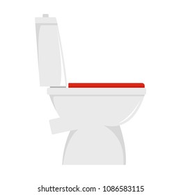 Home toilet icon. Flat illustration of home toilet vector icon for web
