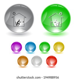 Home toilet. Vector interface element.
