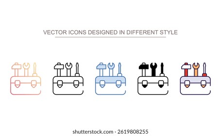Home Tool Box icon design with white background stock illustration