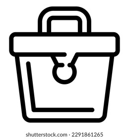 Startseite Toolbox Symbol Umrissvektor. Werkzeugkasten. Zimmermann reparieren
