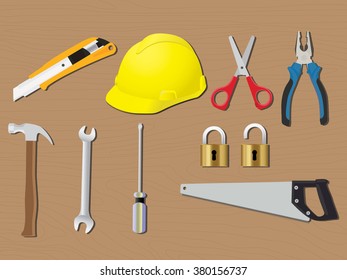 home tools renovation work construction vector illustration