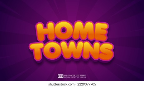 Home Towns 3D editable text effect font