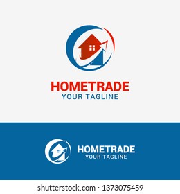 Home Trade Logo template element symbol in red blue color