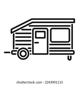 Home trailer icon outline vector. Car caravan. Travel tent