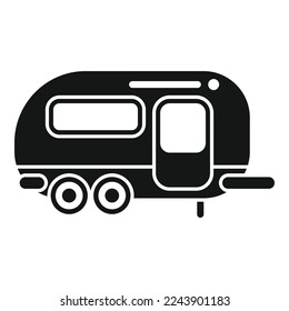Home trailer icon simple vector. Car caravan. Travel tent