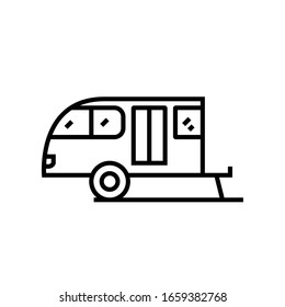 Home trailer line icon, concept sign, outline vector illustration, linear symbol.