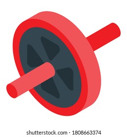 Icono de rueda de abs de entrenamiento en casa. Isometric del entrenamiento del hogar abs icono del vector de la rueda para el diseño web aislado en fondo blanco