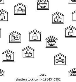 Ilustración de líneas delgadas del Vector del curso de formación en el hogar