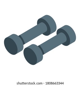 Home training dumbbells icon. Isometric of home training dumbbells vector icon for web design isolated on white background