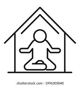 Home training meditation icon. Outline Home training meditation vector icon for web design isolated on white background
