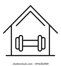 Home training metal dumbbell icon. Outline Home training metal dumbbell vector icon for web design isolated on white background