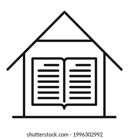 Home training reading book icon. Outline Home training reading book vector icon for web design isolated on white background