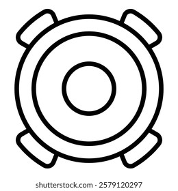 Home trampoline icon outline vector. House backyard. Children pool