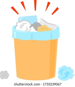 Home trash basket filled with trashes