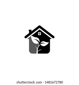home tree leaf logo modern vector