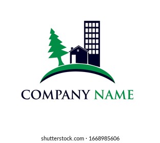 Diseño del logotipo del hogar y del árbol