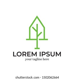 Home Tree Logo Design Template Inspiration - Vector