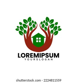 home tree logo design template