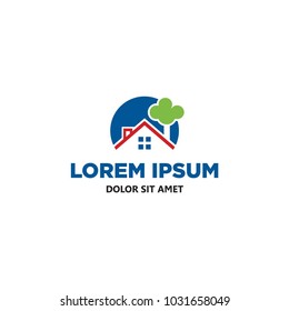 home and tree logo icon vector