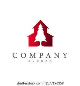 home and tree logos, building icon, real estate design illustration
