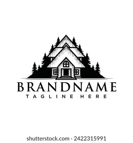 home and tree logos design vector