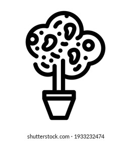 home tree mango line icon vector. home tree mango sign. isolated contour symbol black illustration
