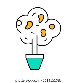 home tree mango line icon vector. home tree mango sign. isolated symbol illustration