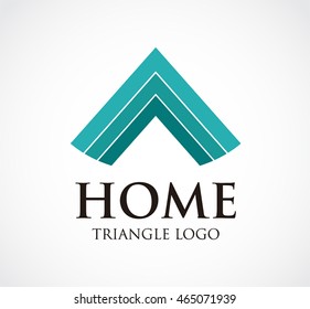 Home of triangle line logo design vector template and abstract real estate business symbol of company identity Logotype concept icon.