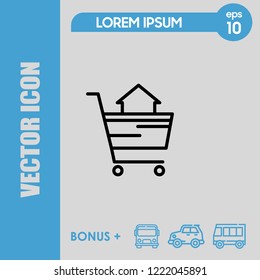 Home trolley icon vector