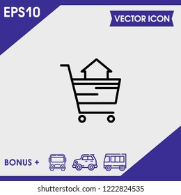 Home trolley icon vector