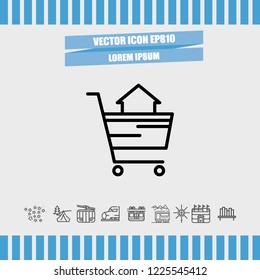Home trolley icon vector