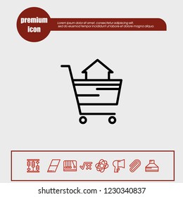 Home trolley icon vector