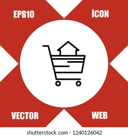 Home trolley icon vector