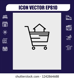 Home trolley icon vector