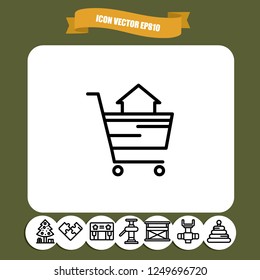 Home trolley icon vector