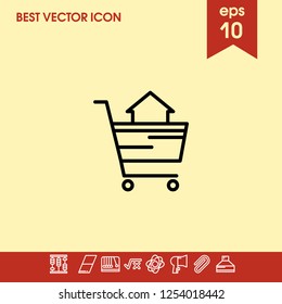 Home trolley icon vector