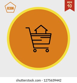 Home trolley icon vector