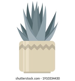 Home tropic plant.Snake plant vector illustration. Sansevieria plant on beige ceramic pot. Dracaena trifasciata. 3D looking scalable 