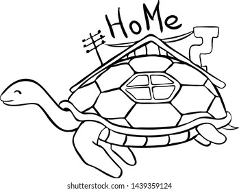Home of Turtle  funny illustration