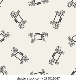 home tv doodle seamless pattern background