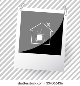 Heimfernsehen. Fotoframe Vektorsymbol.