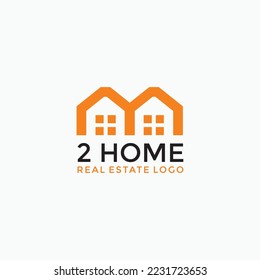 Home two real estate logo vector image
