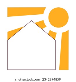 Home under summer heat semi flat colour vector object. Keeping house cool in extreme heat. Editable cartoon clip art icon on white background. Simple spot illustration for web graphic design