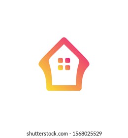 Home unique logo design. vector